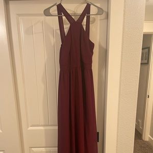 Lulus wine colored bridesmaid dress